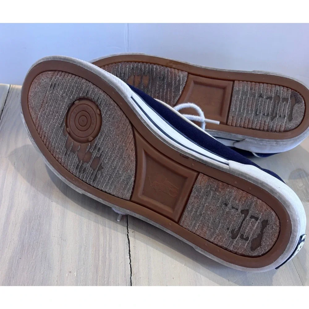 Polo Ralph Lauren Franz P Mens 10.5 D Navy Blue Canvas Boat Shoes Sneakers